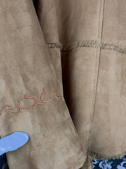 Vintage Punto Roma Faux Suede Shearling Duffle Jacket for Women