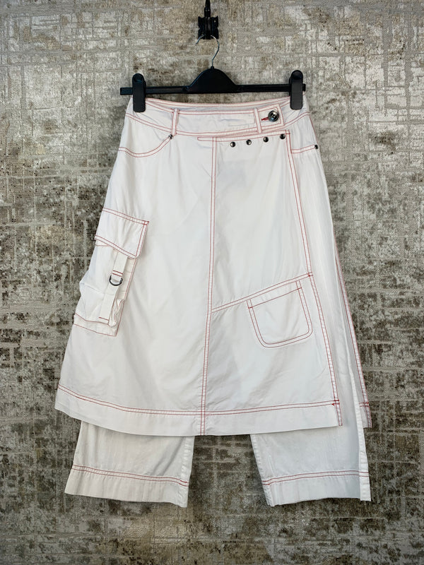 Women's Y2K White Pant-Skirt