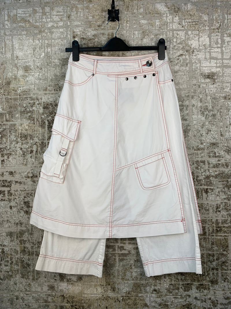 Women's Y2K White Pant-Skirt