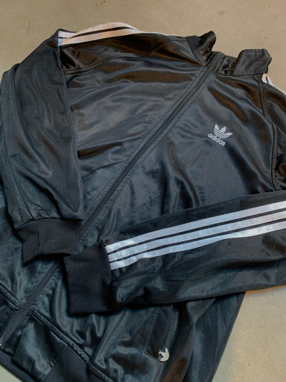 Adidas Black with White Stripes Track Jacket