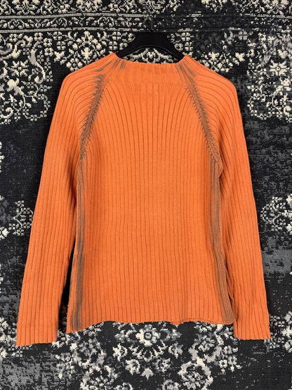 Jack & Jones Vintage Denim Y2K Style Ribbed Knit Sweater