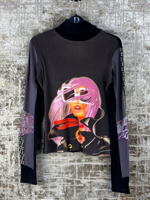 Women's Y2K Custo Barcelona Graphic Longsleeve Top