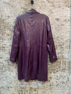 Femme by Paris Purple Leather-Look Longline Coat