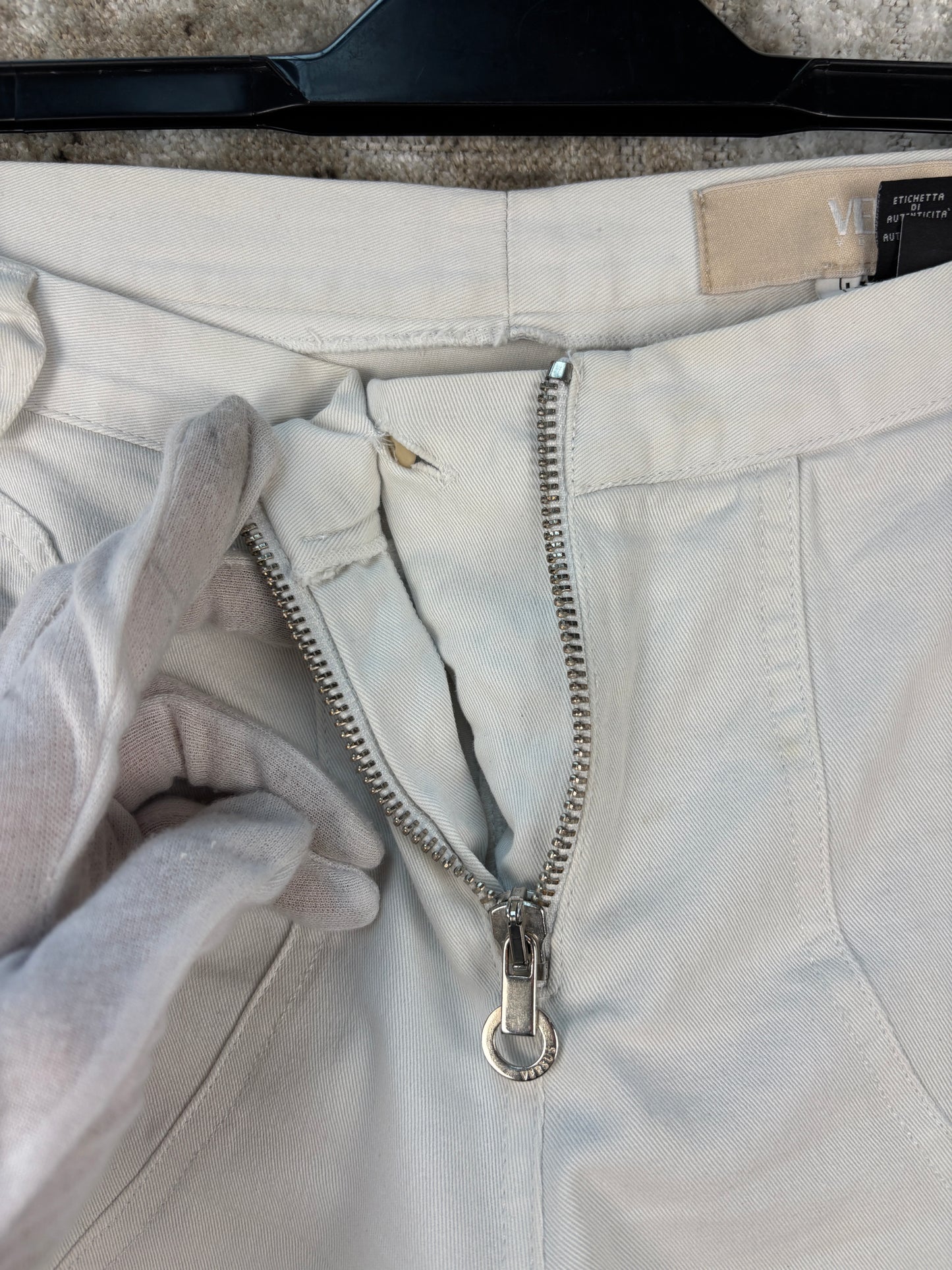 Womens Y2K Versus White Low Rise Jeans