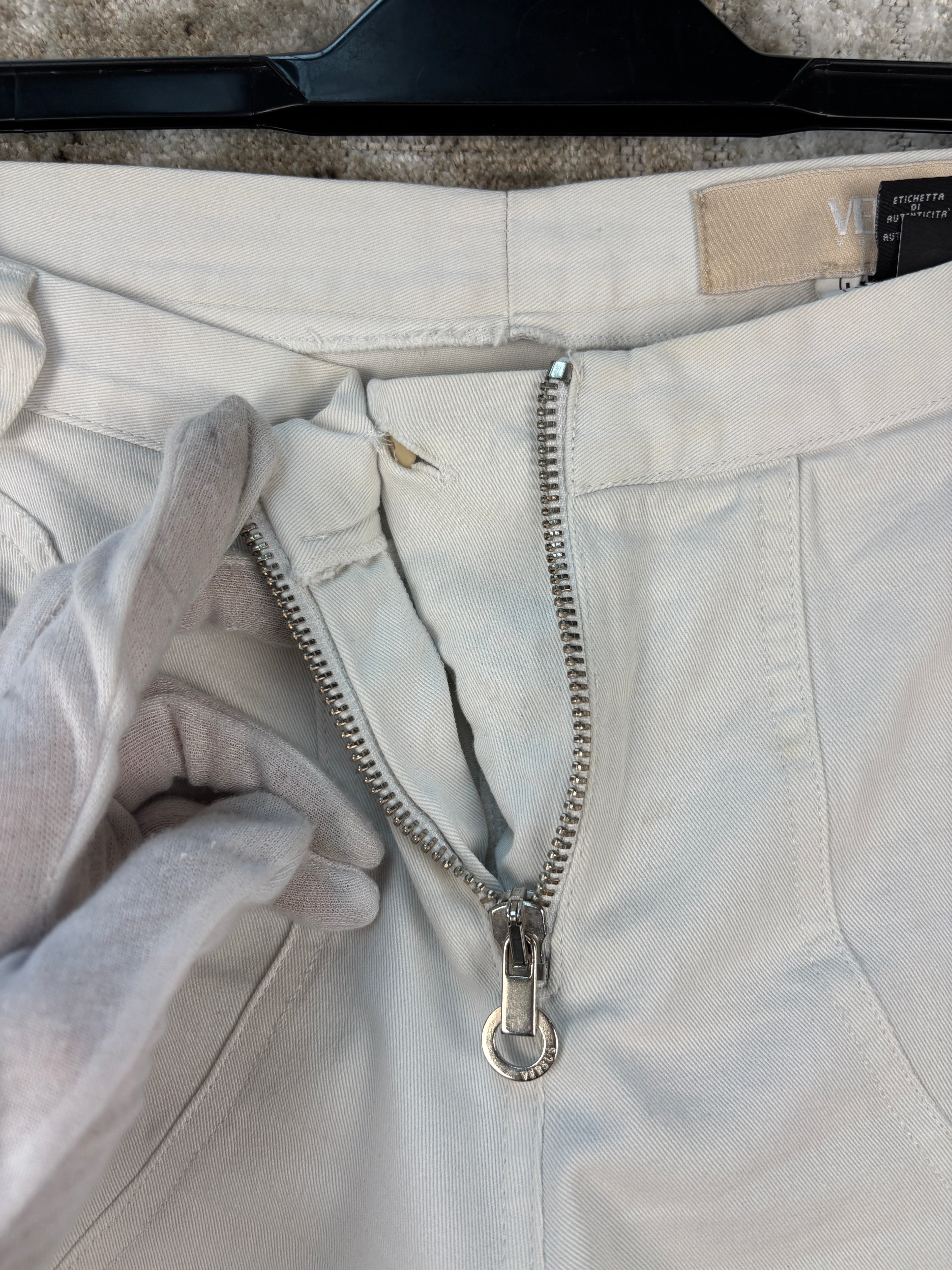 Womens Y2K Versus White Low Rise Jeans