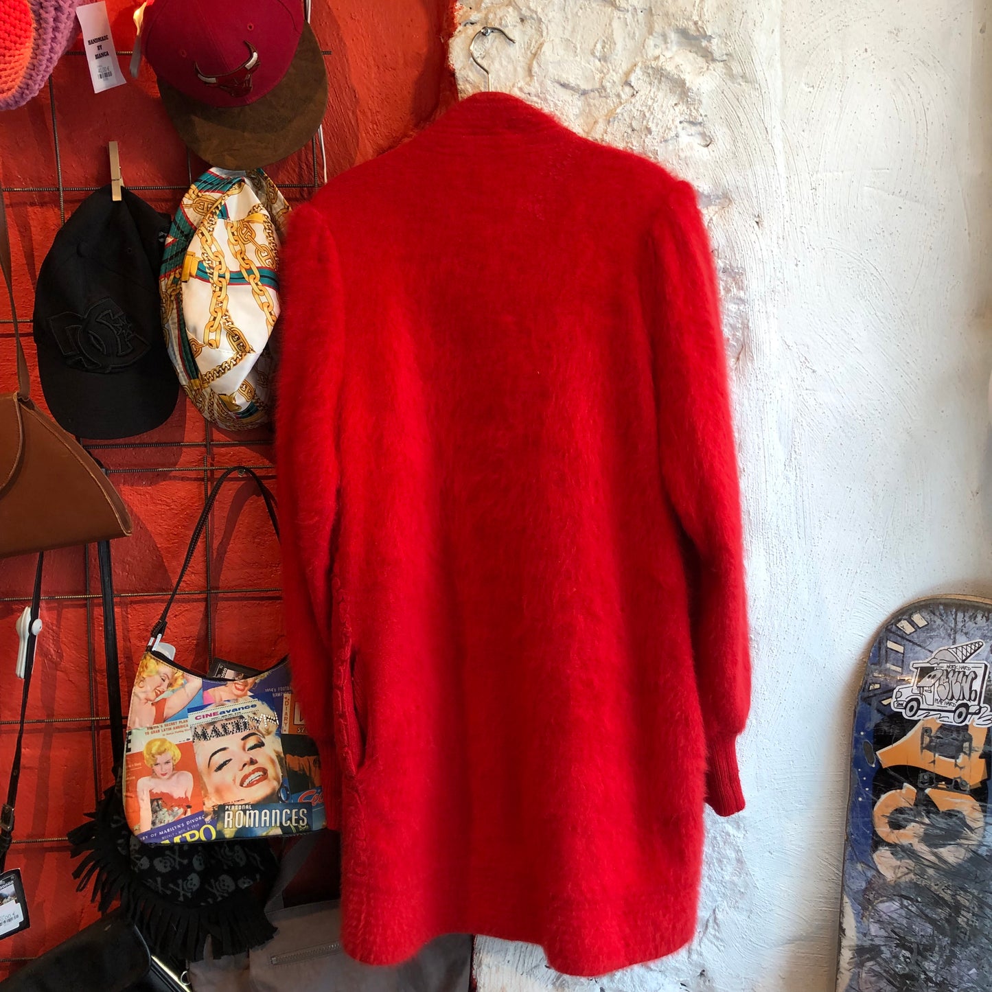 Red Fluffy Cardigan