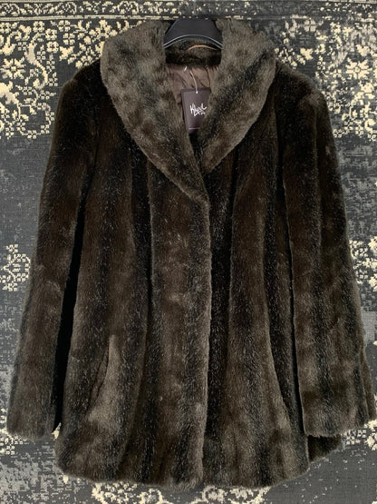 Women's Vintage Dark Brown Faux Fur Coat