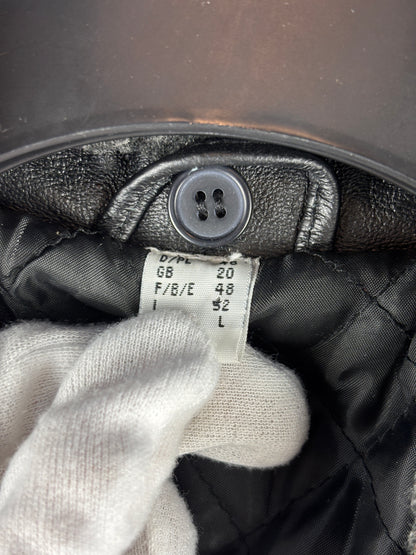 Women’s Vintage Black Genuine Leather Belted Jacket