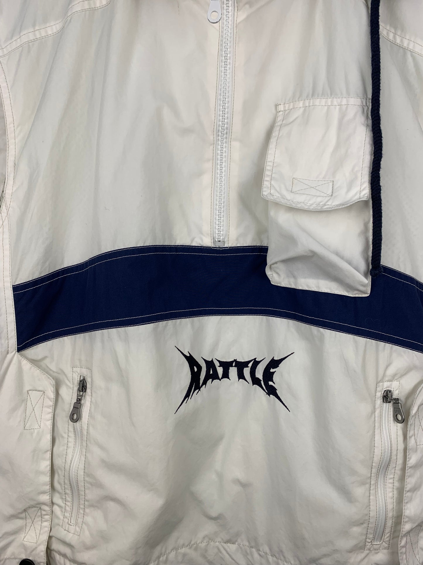 Men's Y2K Battle Snake White Blue Windbreaker Vest