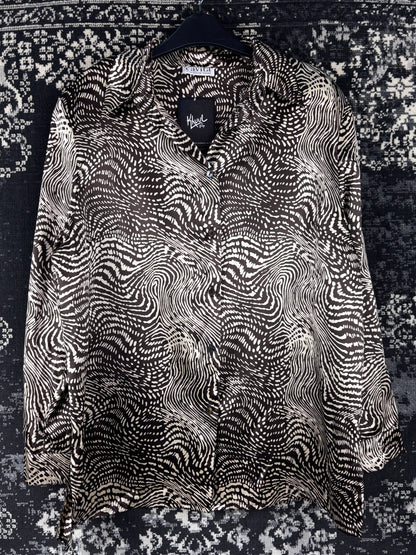 Women's Vintage Y2K Silky Zebra Print Longsleeve