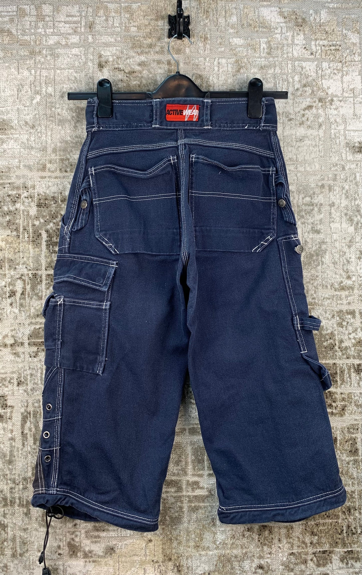 ACTIVE WEAR Mens Cargo Navy Blue Jean Shorts