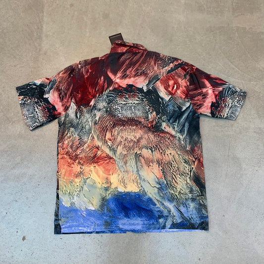Abstract Print Button Up Shirt