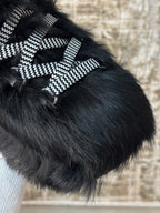 Hogan Black Fur Trimmed Lace-Up Boots