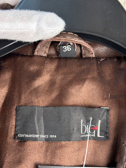 Women's Vintage Dark Brown Genuine Leather Belted Coat