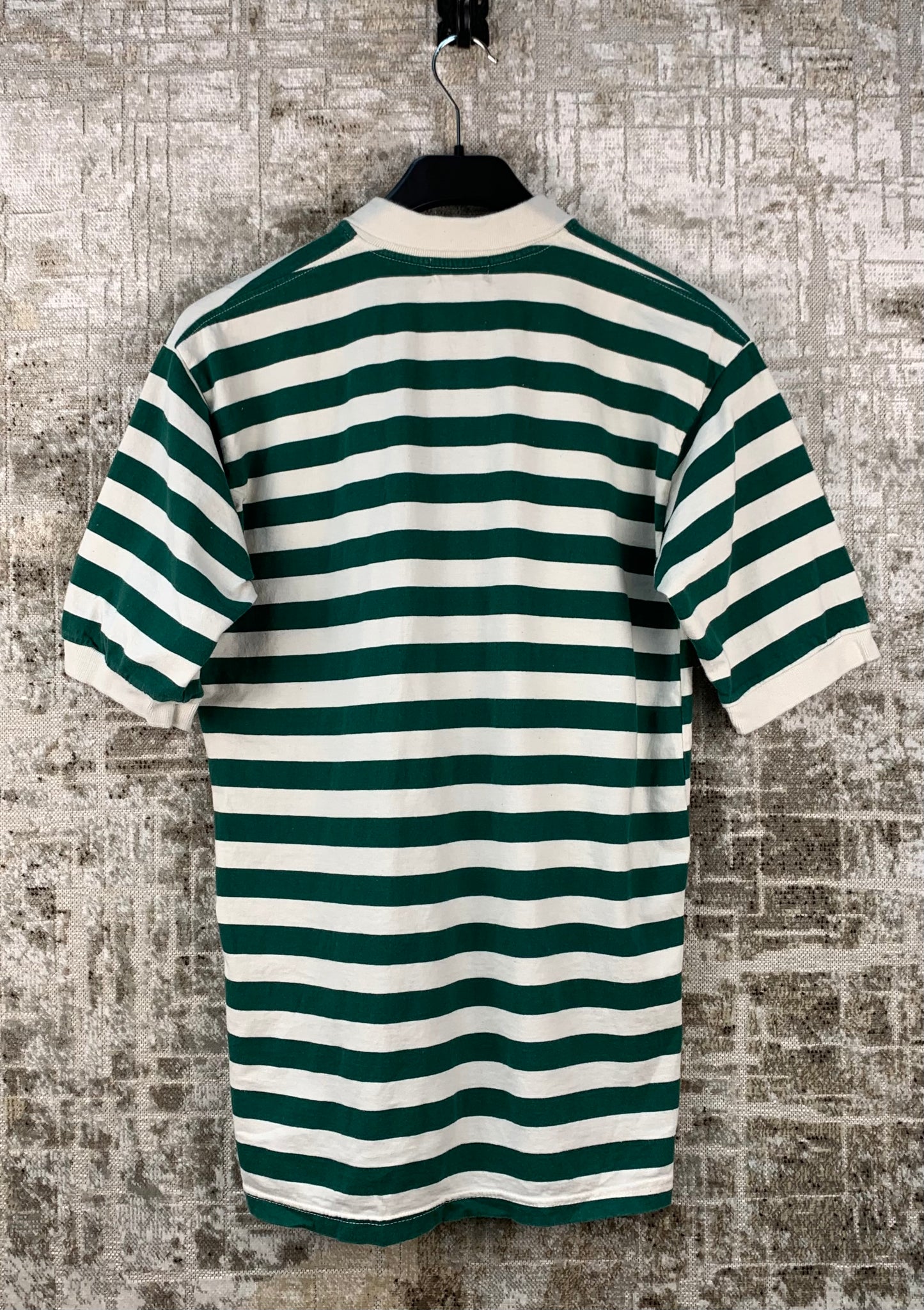 Men's Vintage Gucci Green White Striped Polo Shirt