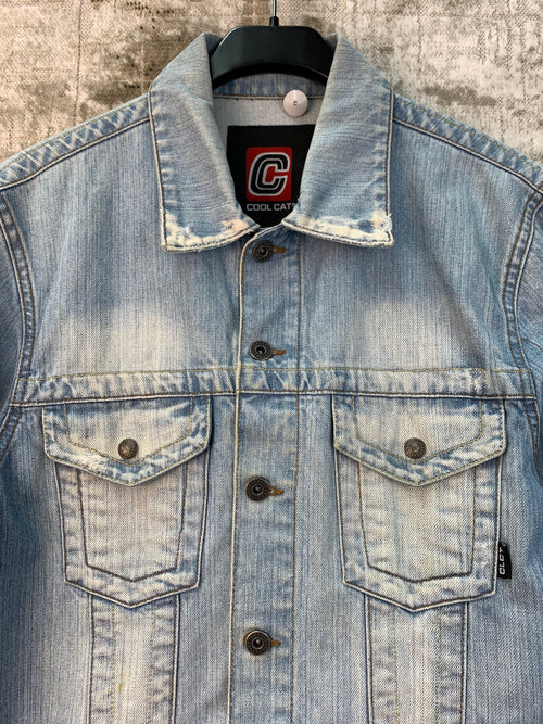 COOL CAT Mens Light Washed Jean Jacket