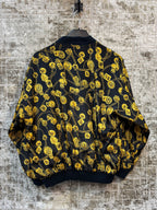 Vintage Black Bomber Jacket With Gold Chain