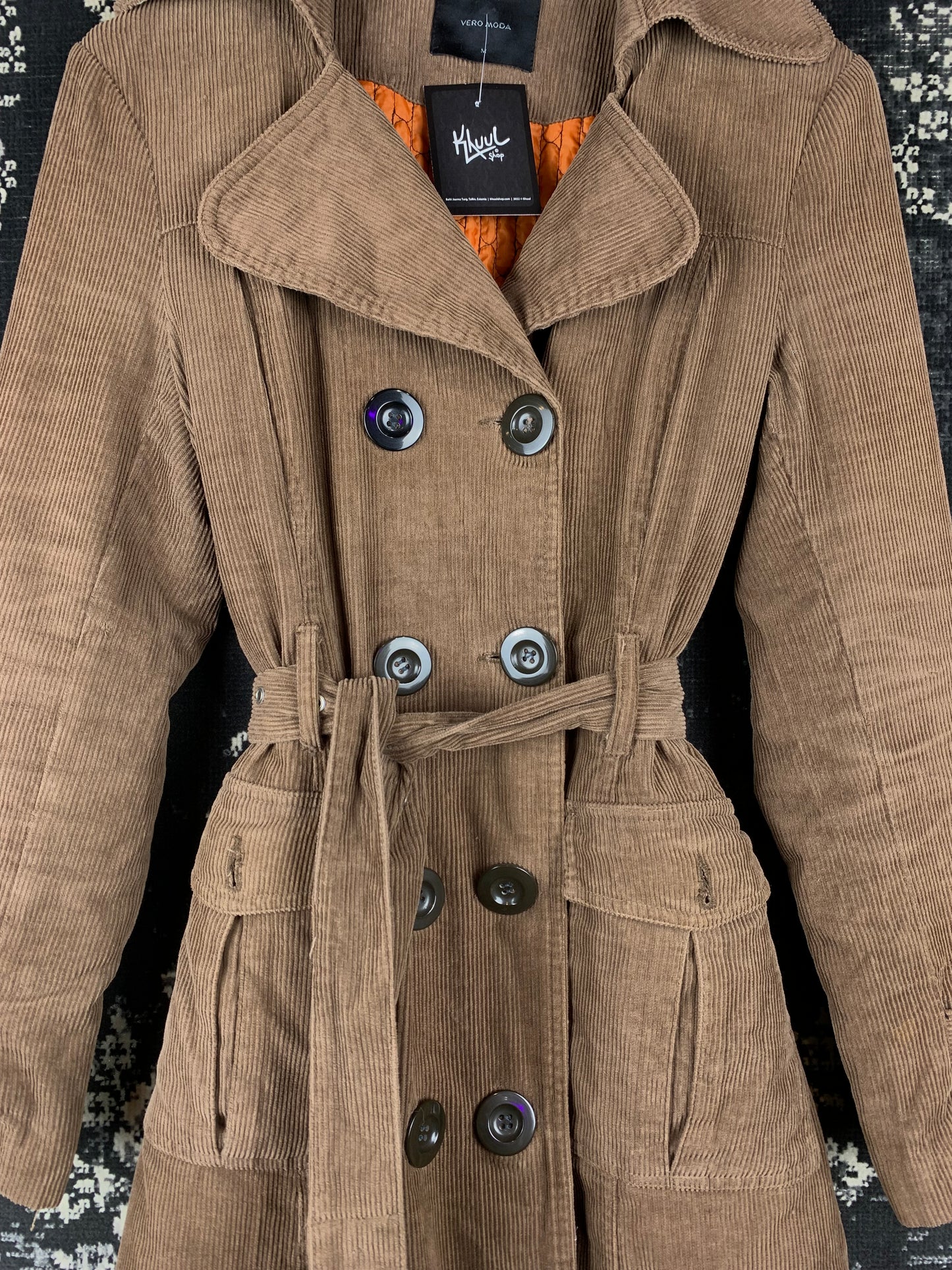 Womens Y2K Vero Moda Velvet Trench Coat