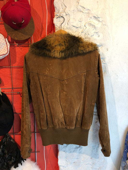 Y2K Suade Jacket With Fur