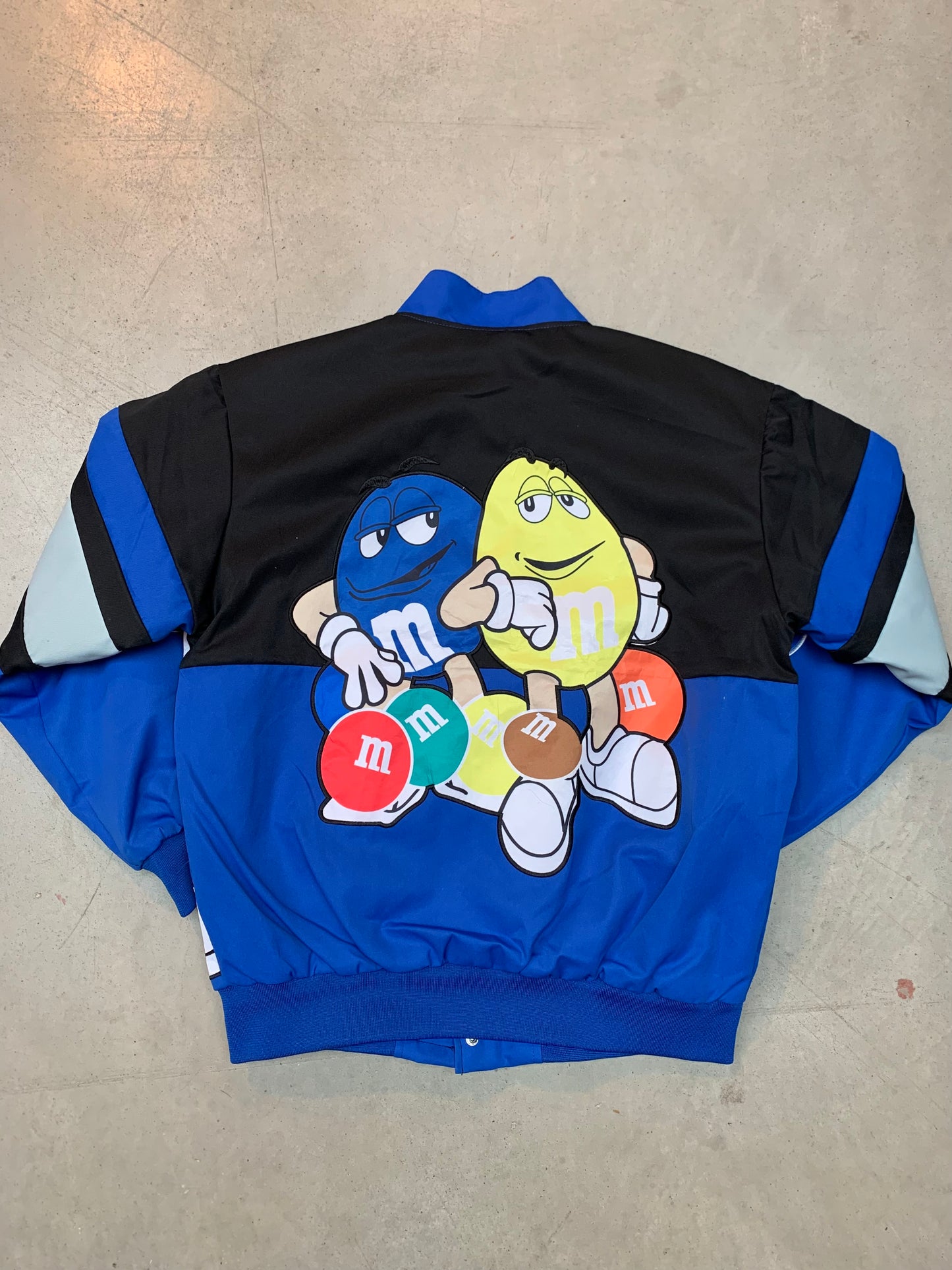 Y2K Unisex Blue M&M Bomber Jacket
