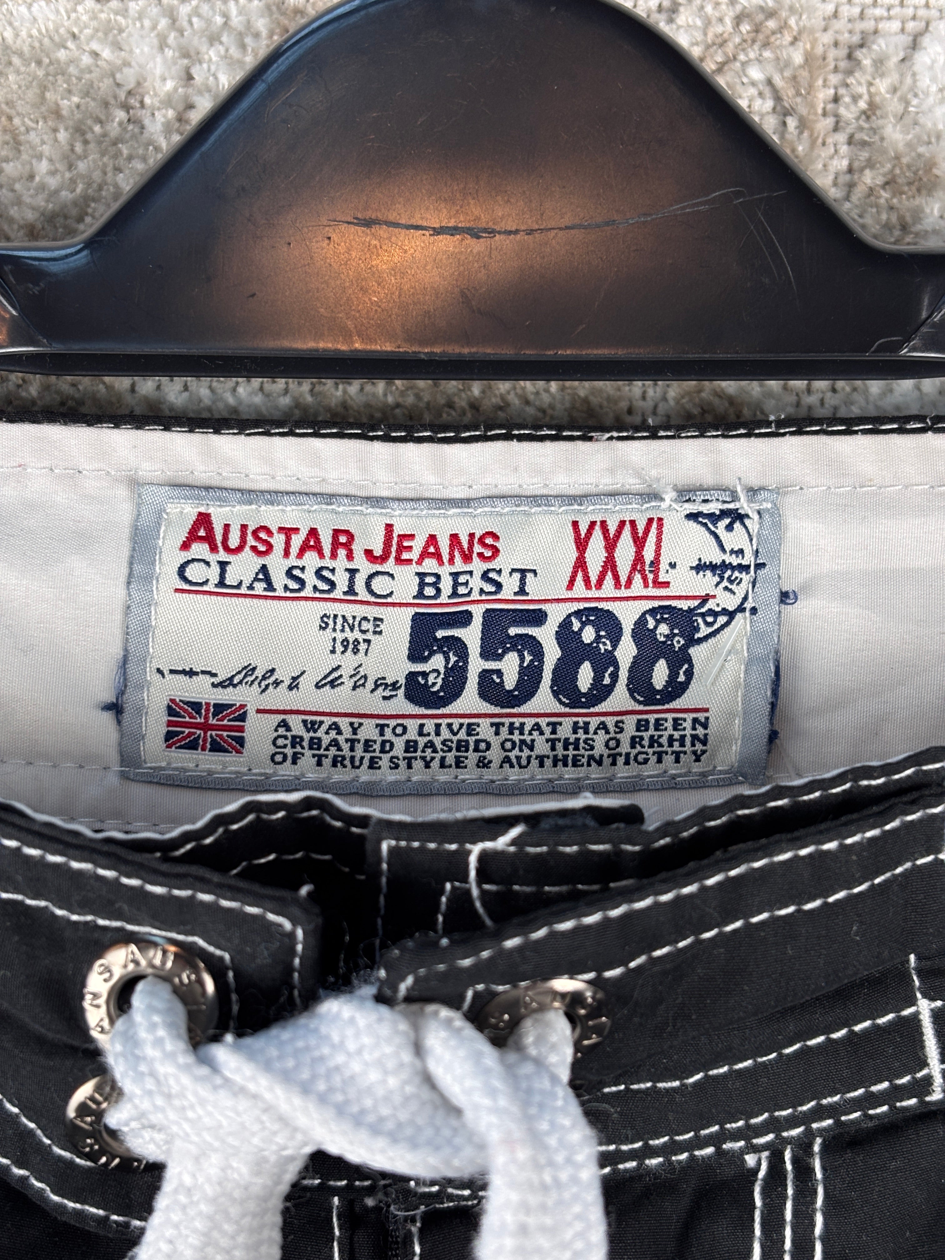 Men's Y2K Austar Jeans Black Surf Shorts