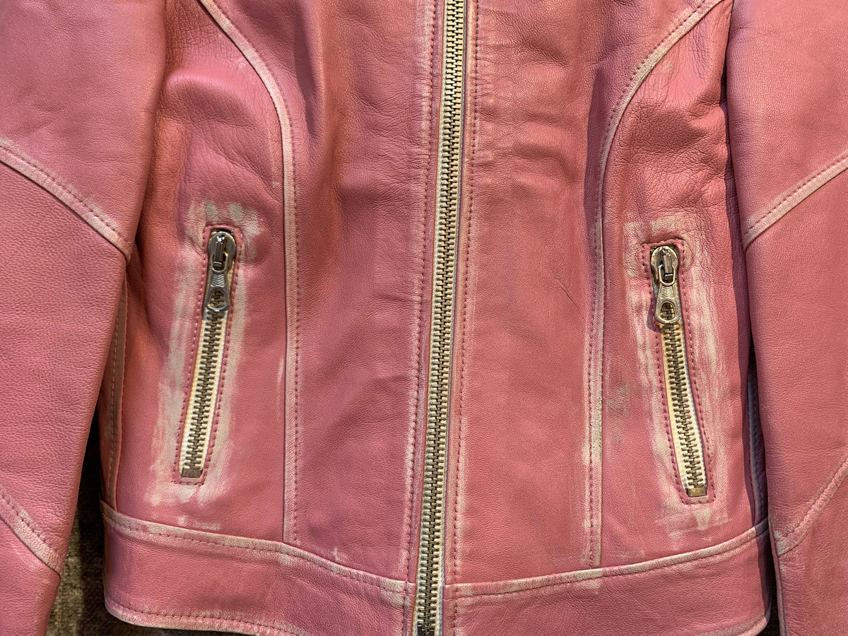 Rossodisera Y2K Distressed Leather Moto Jacket