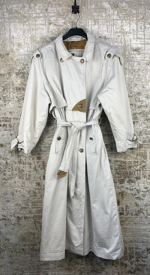 Vintage Off White Long Trench Coat