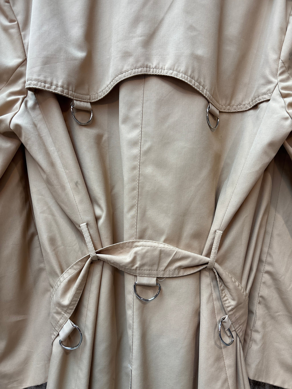 Womens Vintage Beige Long Trench Coat
