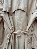 Womens Vintage Beige Long Trench Coat
