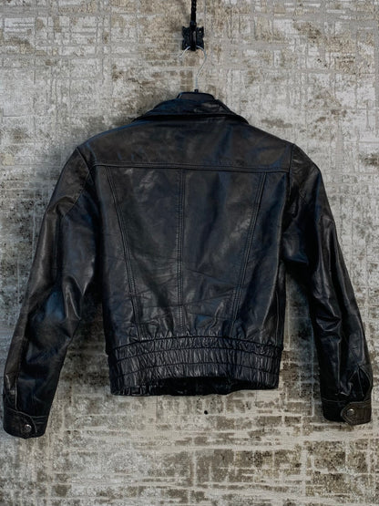 Womens Vintage Dark Brown Genuine Leather Jacket