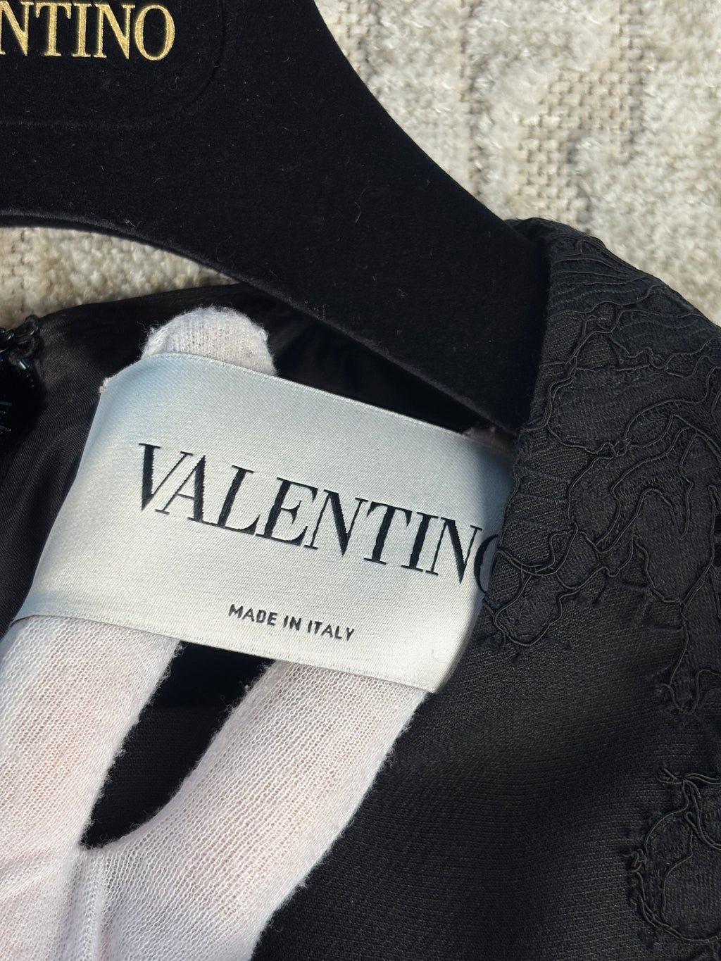 Valentino Garavani Black Lace-Paneled Dress