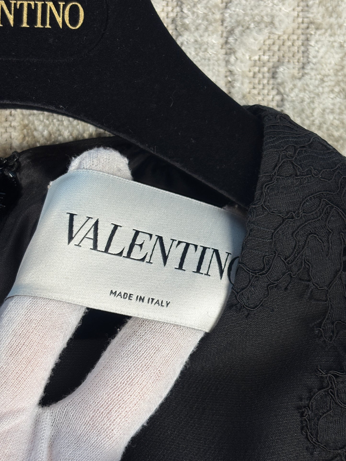 Valentino Garavani Black Lace-Paneled Dress