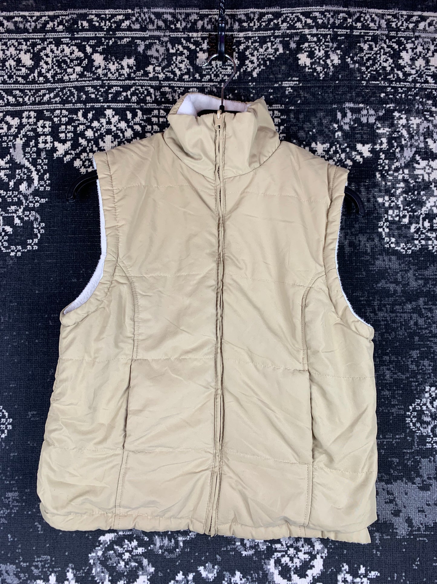 Women's Vintage Beige Puffer Vest