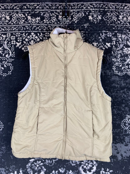 Women's Vintage Beige Puffer Vest