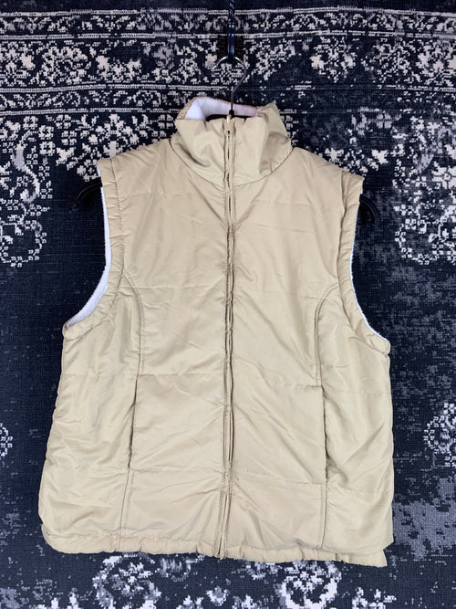 Women's Vintage Beige Puffer Vest