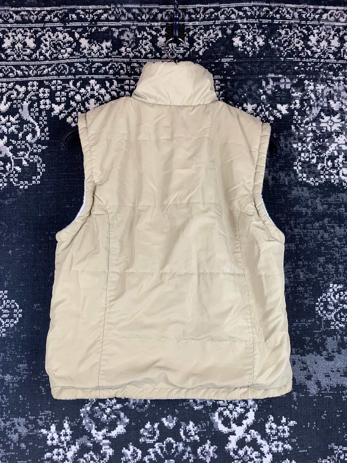 Women's Vintage Beige Puffer Vest