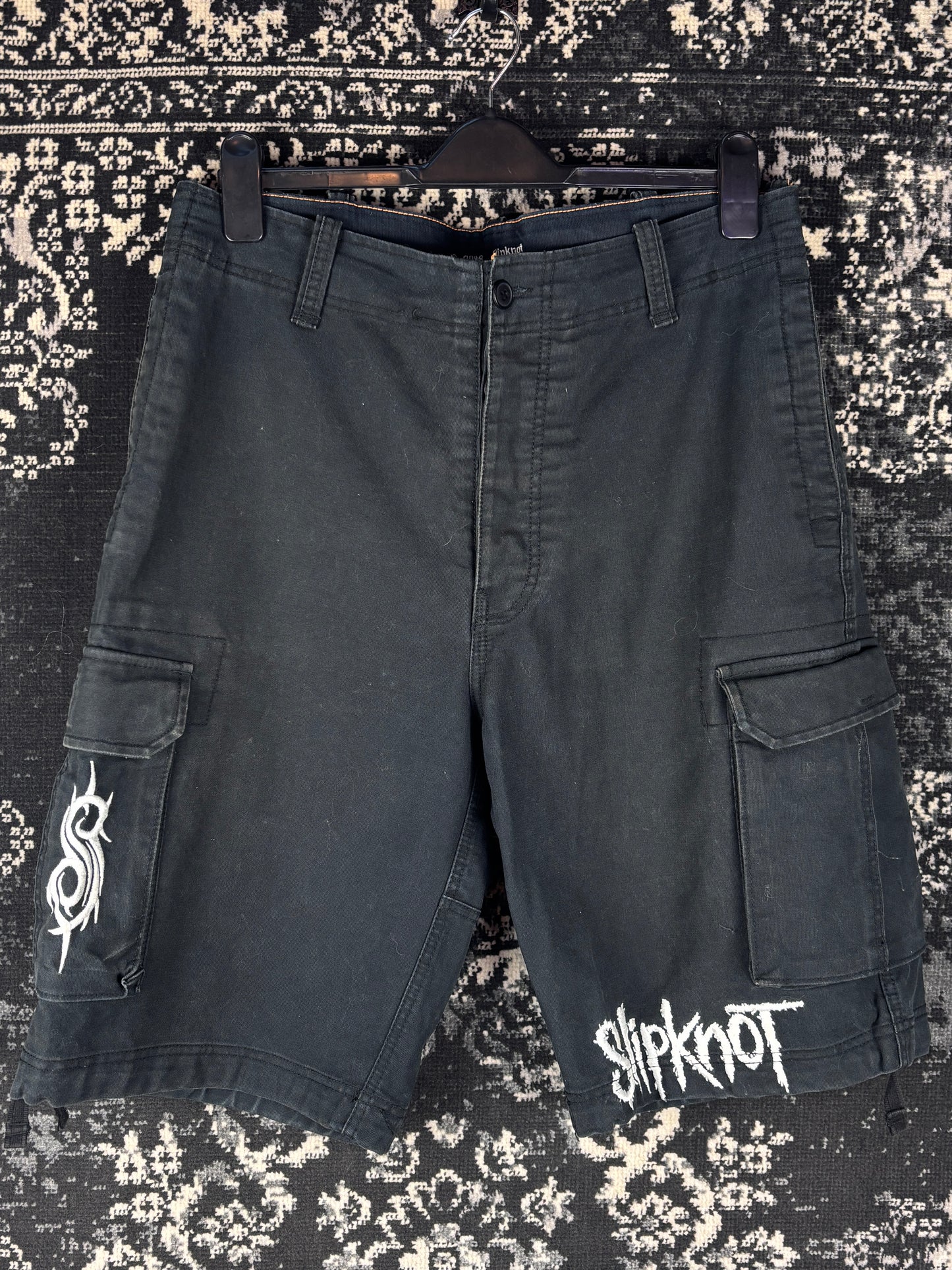 Men's Y2K 2008 Slipknot Black Cargo Shorts