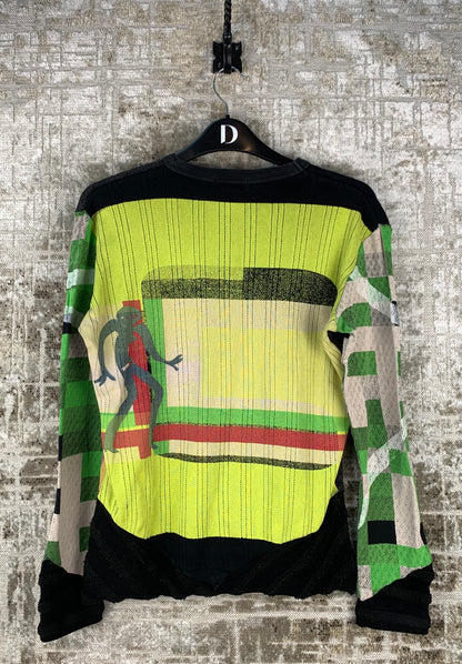 Womens Y2K Custo Barcelona Cat Graphic Long Sleeve Top