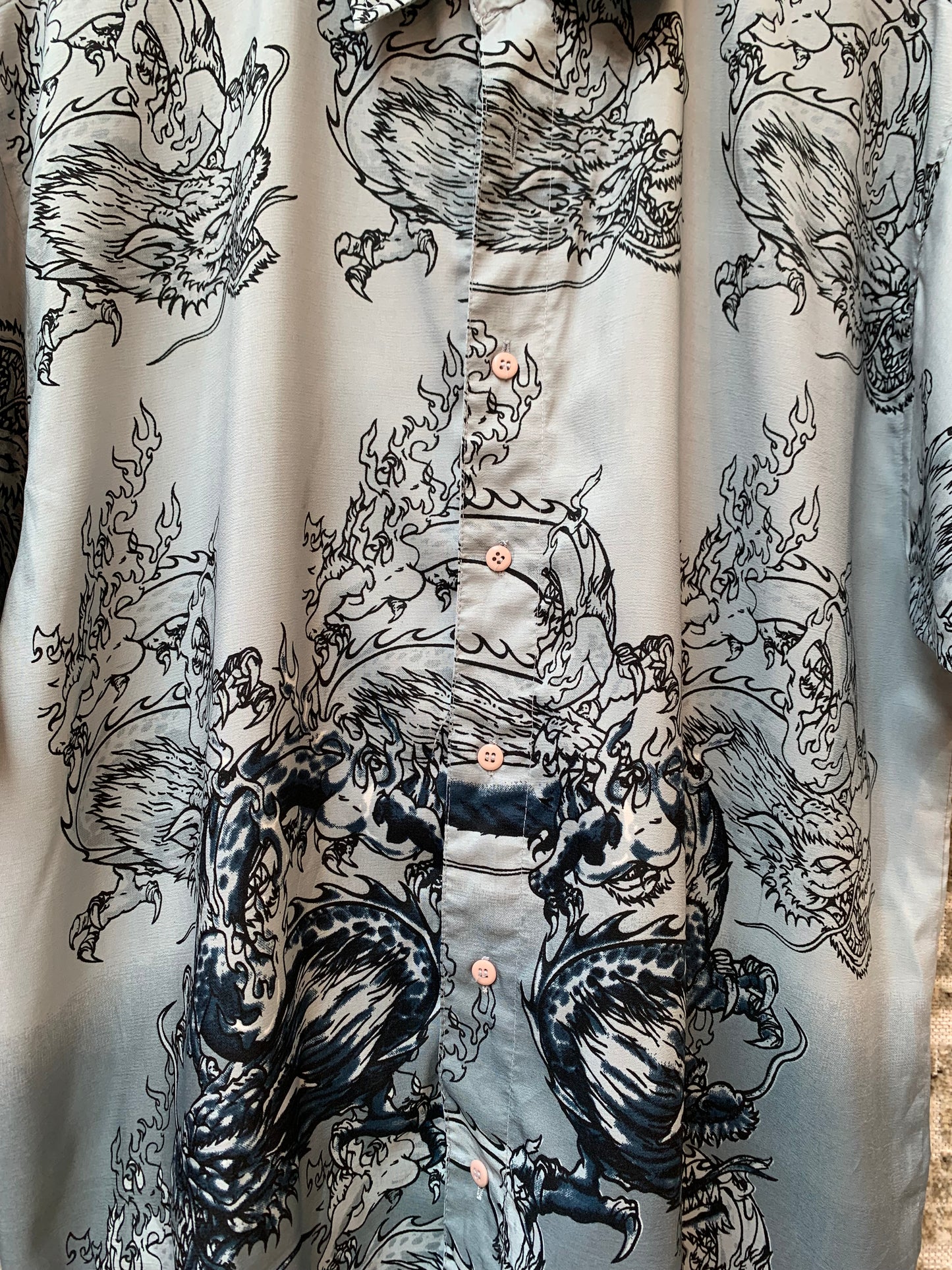 Dragon Print Short Sleeve Shirt