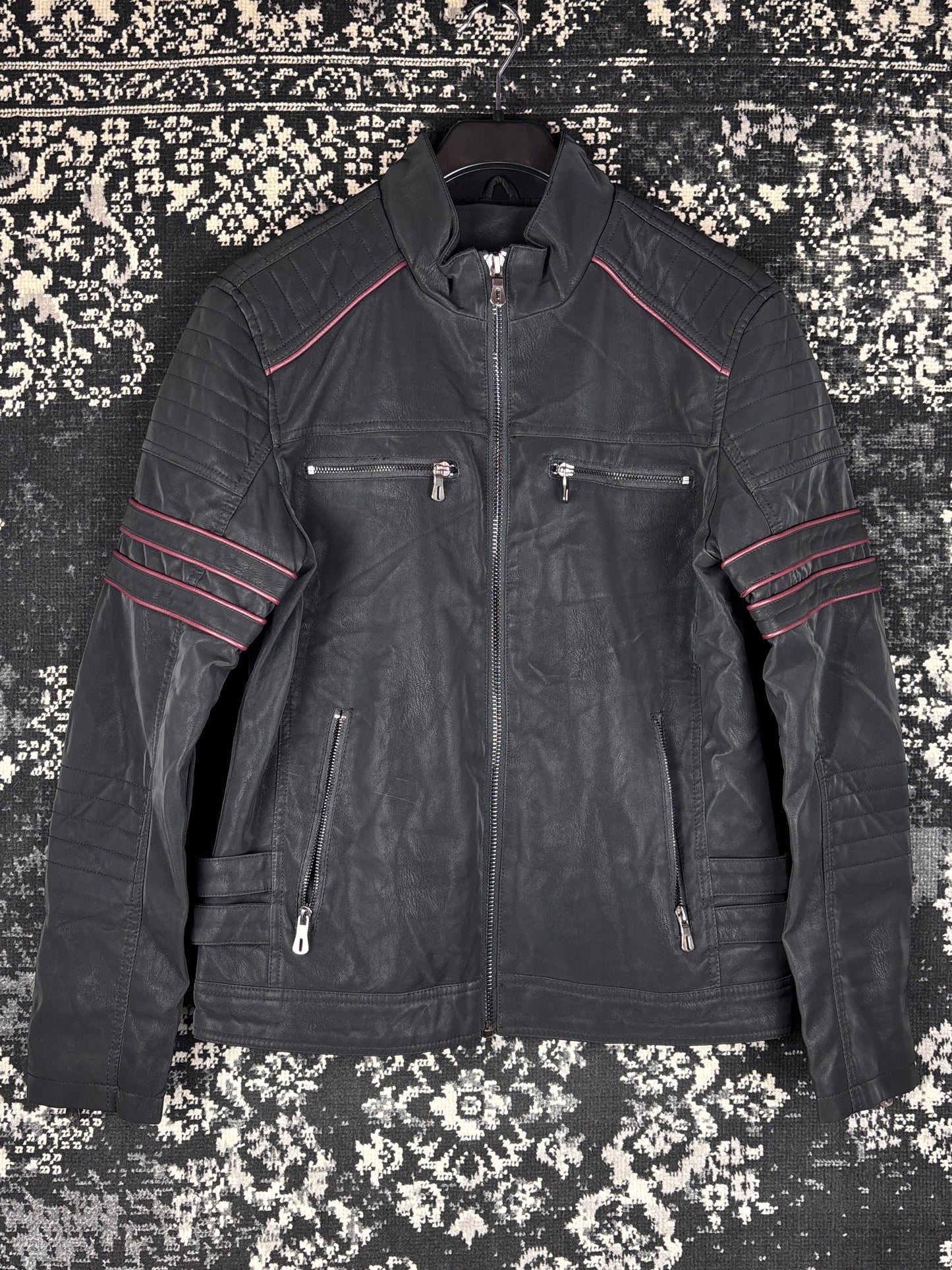 Y2K Unisex Black Faux Leather Jacket