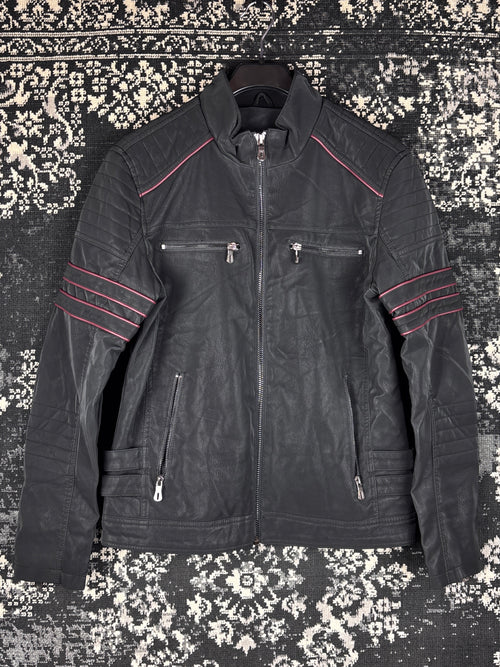 Y2K Unisex Black Faux Leather Jacket