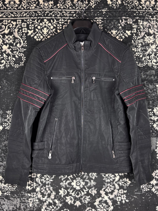 Y2K Unisex Black Faux Leather Jacket