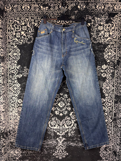 Y2K Vintage Karl Kani Gold Embroidered Jeans