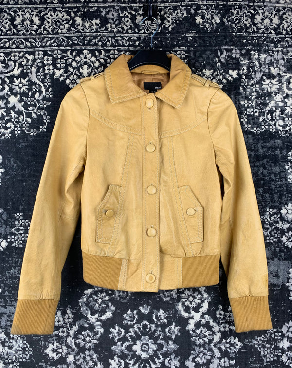 Women's Y2K Light Brown Leather Jacket