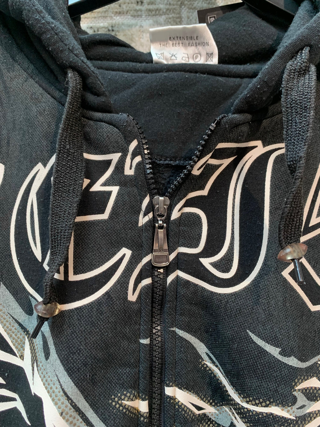 Y2K Tribal Eagle Zip-Up Hoodie