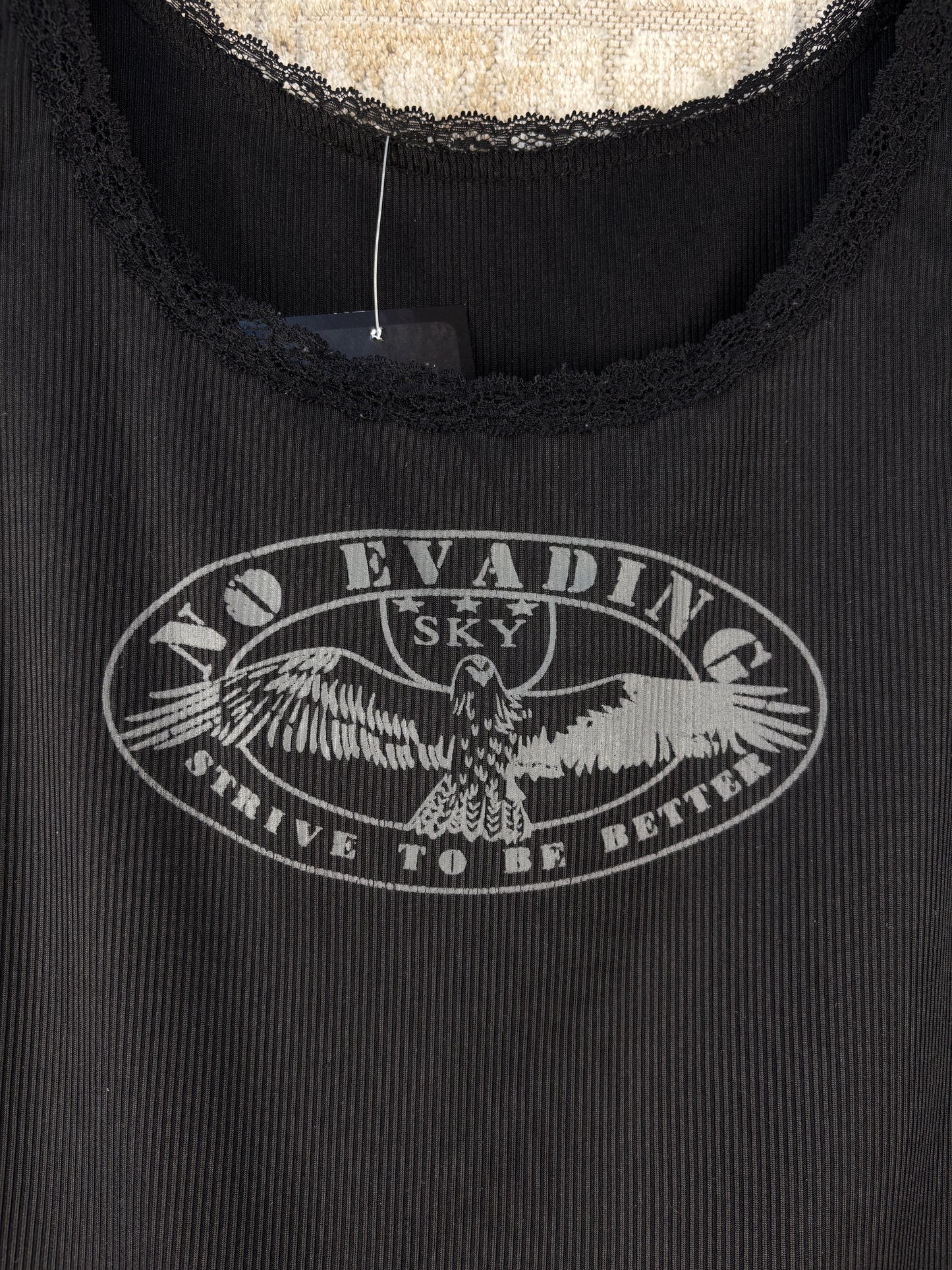 Women’s Y2K No Evading Black Tank Top