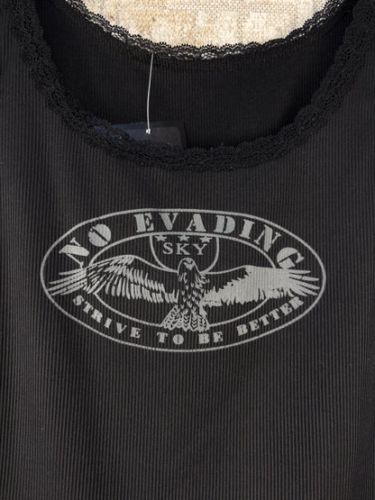 Women’s Y2K No Evading Black Tank Top