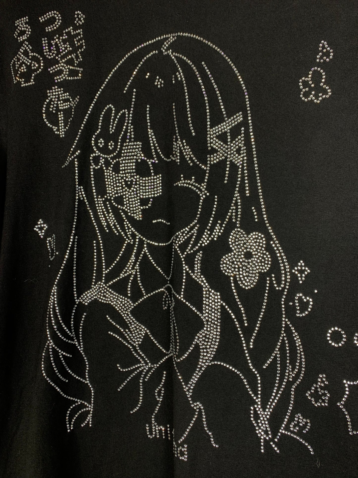Y2K Rhinestone Anime Girl Graphic T-Shirt