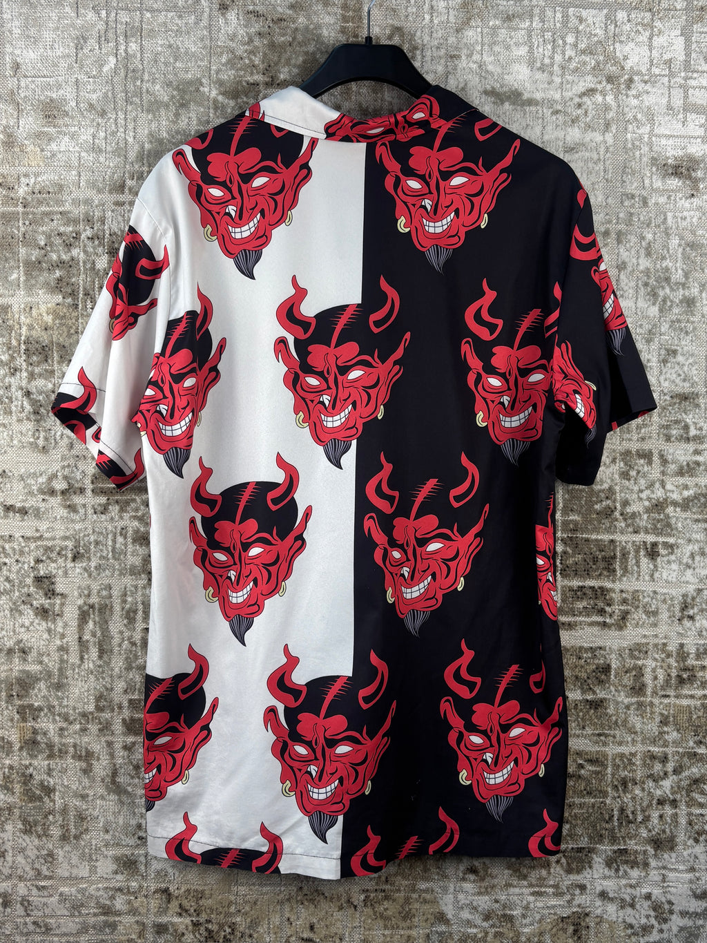 Men's Vintage Devil Graphic Button Up Shirt