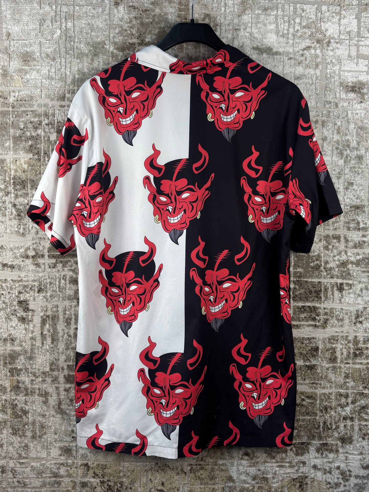 Men's Vintage Devil Graphic Button Up Shirt